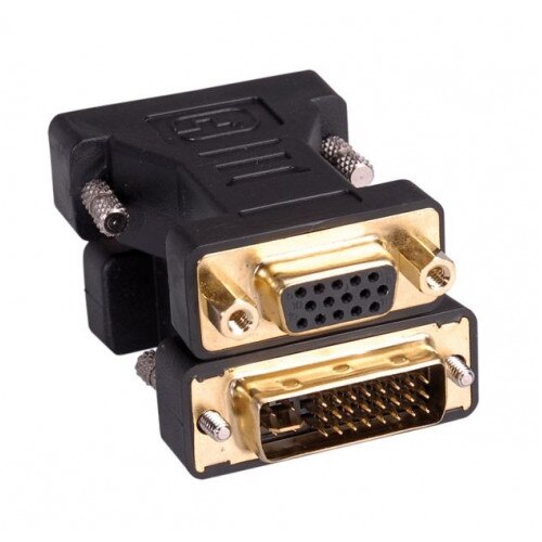 Adaptor DVI-I Dual Link 24+5 pini la VGA 15 pini tata-mama, Roline