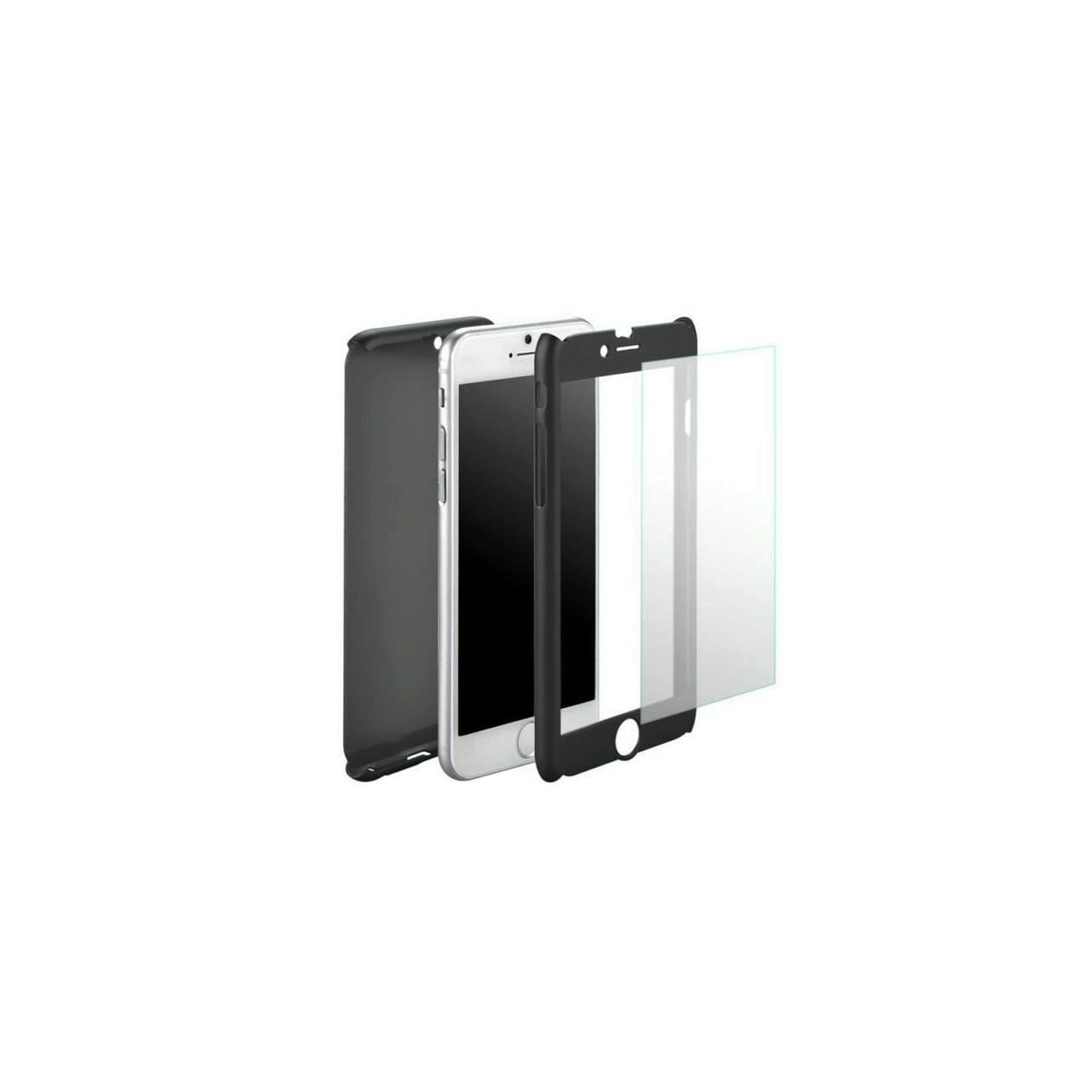 Husa Full Cover+Folie Sticla Iberry Neagra Pentru Samsung Galaxy J3 J320 (2016)