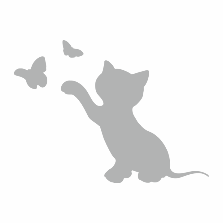 Sticker auto Kitten and Butterflyes, Alb, 30 cm