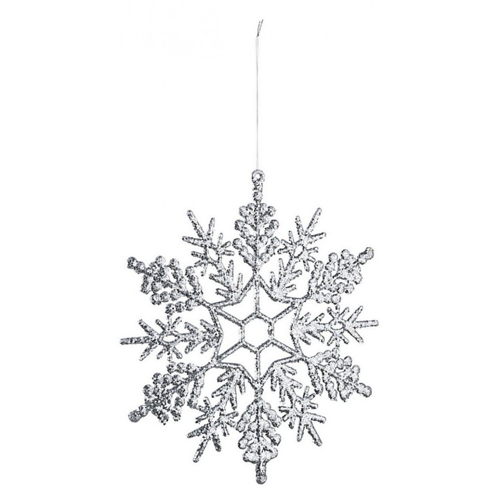 Ornament argintiu brad Fulg 30 cm