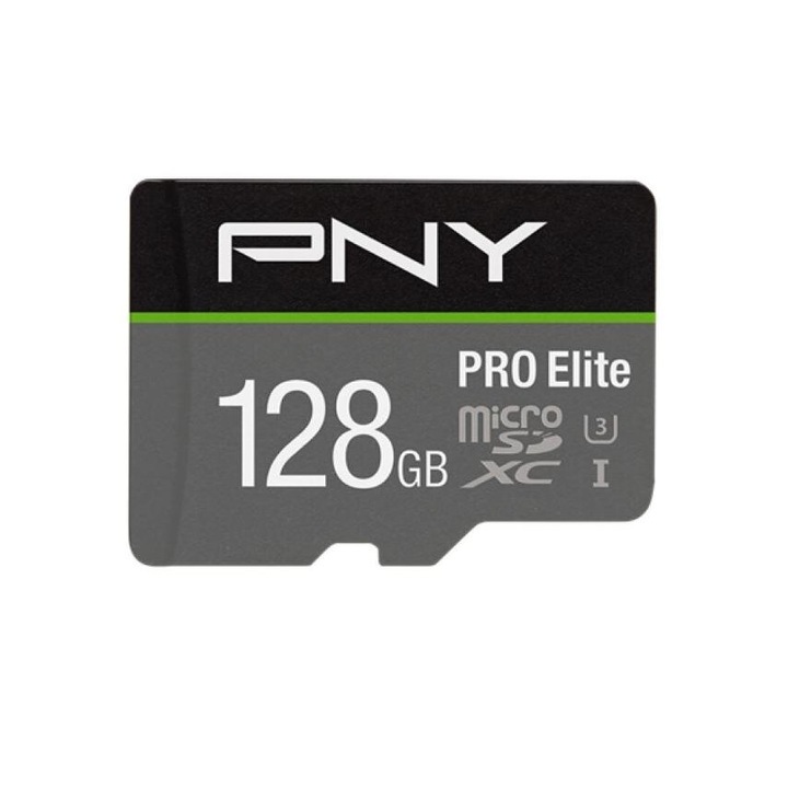 Card memorie, PNY, 128 GB, microSDXC, PRO Elite U3 A1 V30, Adaptor