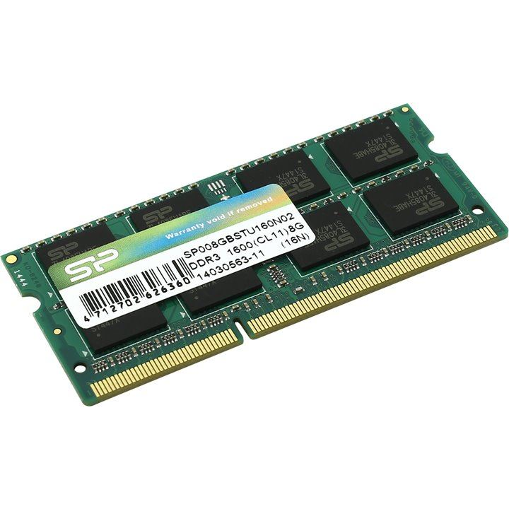 8GB 1600MHz DDR3 Notebook RAM Silicon Power (SP008GBSTU160N02)