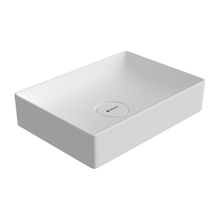 Lavoar Celesta Toronto, 50 x 36 x 11 cm, montaj pe blat, ceramica, alb mat