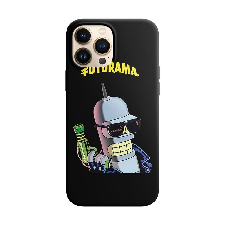Husa compatibila cu Apple iPhone 14 Pro model Bender Futurama, Silicon, TPU, Viceversa