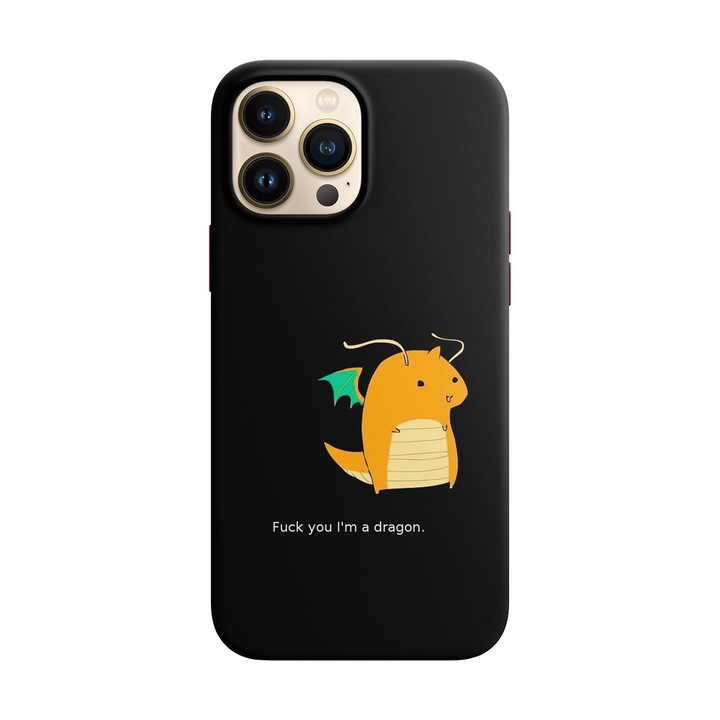 Husa compatibila cu Apple iPhone 14 Pro Max model I am a dragon, Silicon, TPU, Viceversa