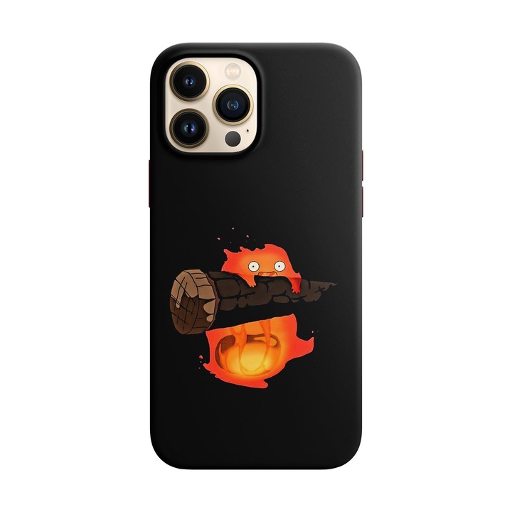 Капак, съвместим с Apple iPhone 14 Pro модел Hi am Calcifer, Silicon, TPU, обратното