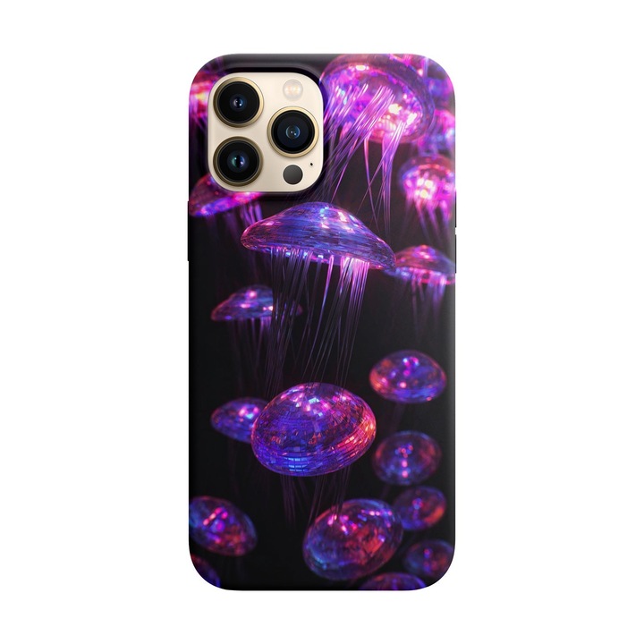 Husa compatibila cu Apple iPhone 14 Pro model Neon Jellyfish, Silicon, TPU, Viceversa