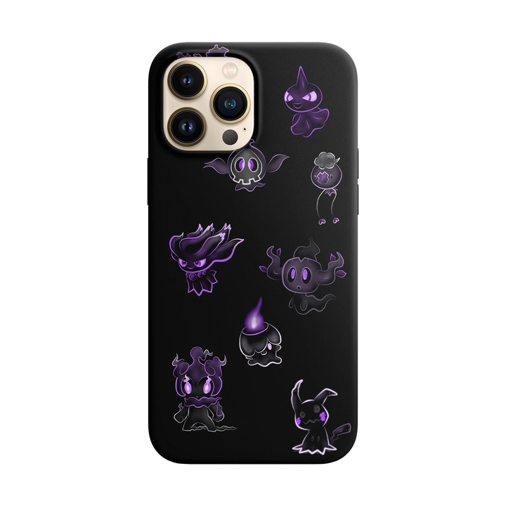 Калъф, съвместим с модел Apple iPhone 11 Pro Max Neon Ghost pokemon, силикон, TPU, обратното