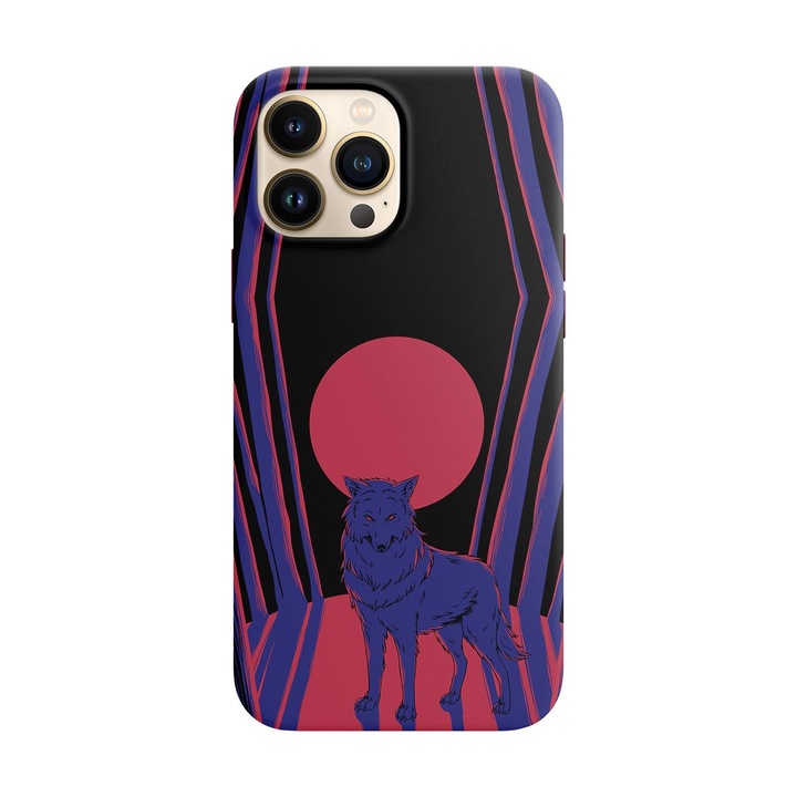 Husa compatibila cu Apple iPhone 14 Pro Max model Red moon wolf, Silicon, TPU, Viceversa