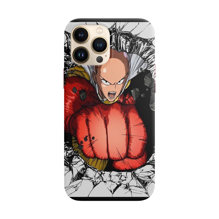 Husa compatibila cu Apple iPhone 14 Pro Max model One punch man fist, Silicon, TPU, Viceversa