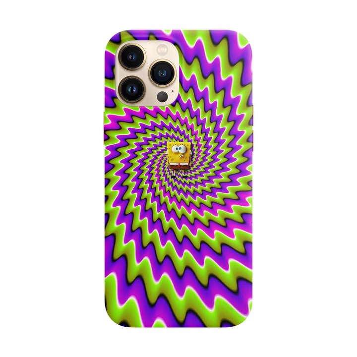 Капак, съвместим с Apple iPhone 13 Mini модел Спондж Боб, силикон, TPU, обратно