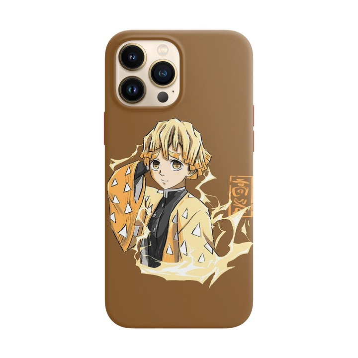 Husa compatibila cu Apple iPhone 14 Pro Max model Zenitsu Agatsuma Demon slayer, Silicon, TPU, Viceversa