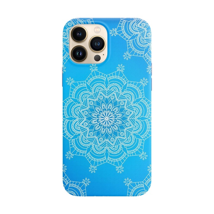 Husa compatibila cu Apple iPhone 14 Pro Max model Snowflake Mandala, Silicon, TPU, Viceversa