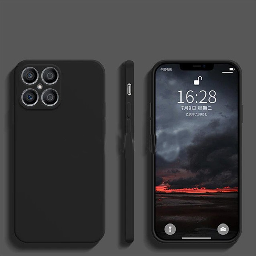Husa Silicon Jelly G-Tech Liquid, Compatibil cu Honor X8, Protectie la Camera, din silicon, Microfibra in Interior, Negru