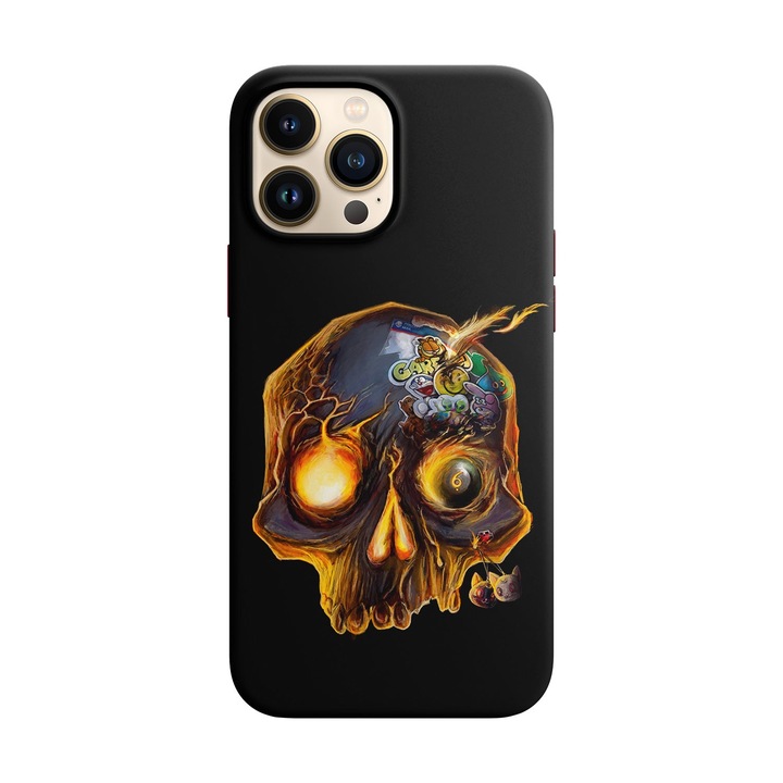 Husa compatibila cu Apple iPhone 14 Pro Max model Fire skull, Silicon, Tpu, Viceversa