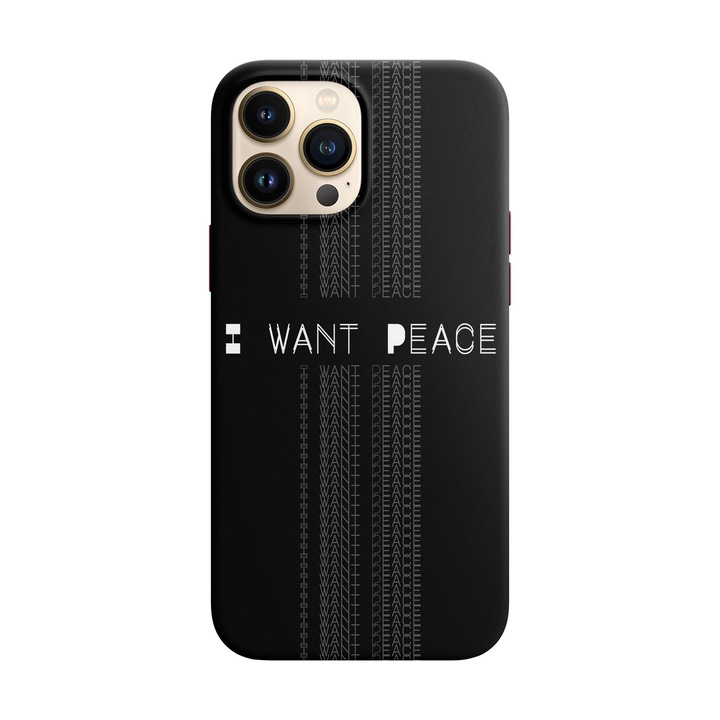 Husa compatibila cu Apple iPhone 14 Pro Max model I want peace, Silicon, Tpu, Viceversa