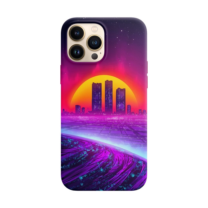 Husa compatibila cu Apple iPhone 14 Pro Max model Neon city, Silicon, Tpu, Viceversa