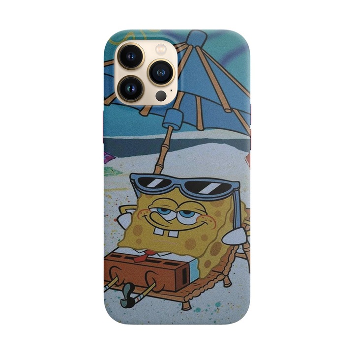 Капак, съвместим с Apple iPhone 14 Plus модел Спондж Боб, Силикон, Tpu, Обратно