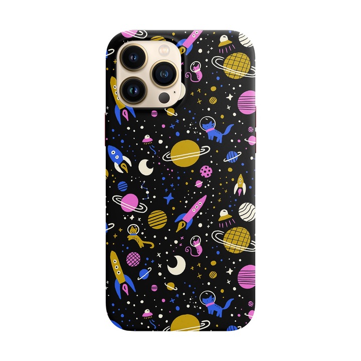 Husa compatibila cu Apple iPhone 14 Pro Max model Space Doodle, Silicon, Tpu, Viceversa