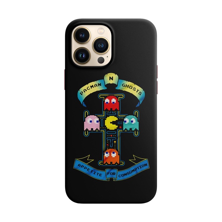 Husa compatibila cu Apple iPhone 14 Pro Max model Pacman N Ghosts, Silicon, Tpu, Viceversa