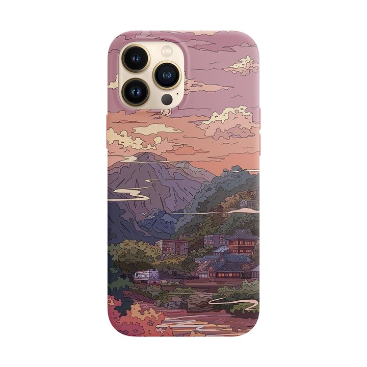 Husa compatibila cu Apple iPhone 14 Pro model Mountain train, Silicon, Tpu, Viceversa
