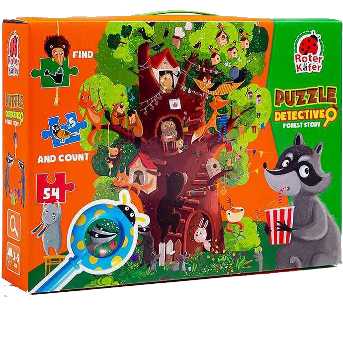 Puzzle Detectiv Povestea din Padure 54 piese, Roter Kafer