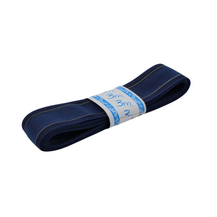 Panglica textila ALBASTRU AURIU 25mm x 3m