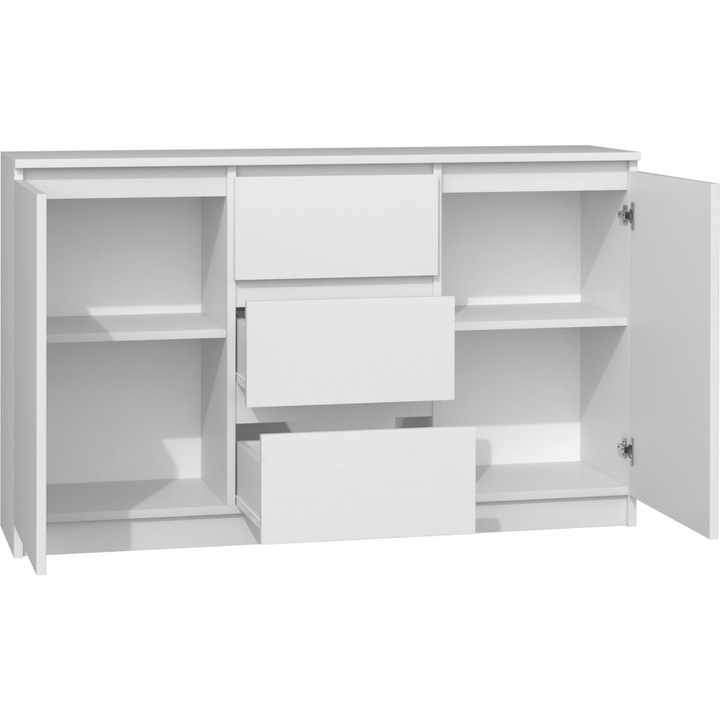 Komód 120 x 30 x 75 cm, matt fehér, TECOA136