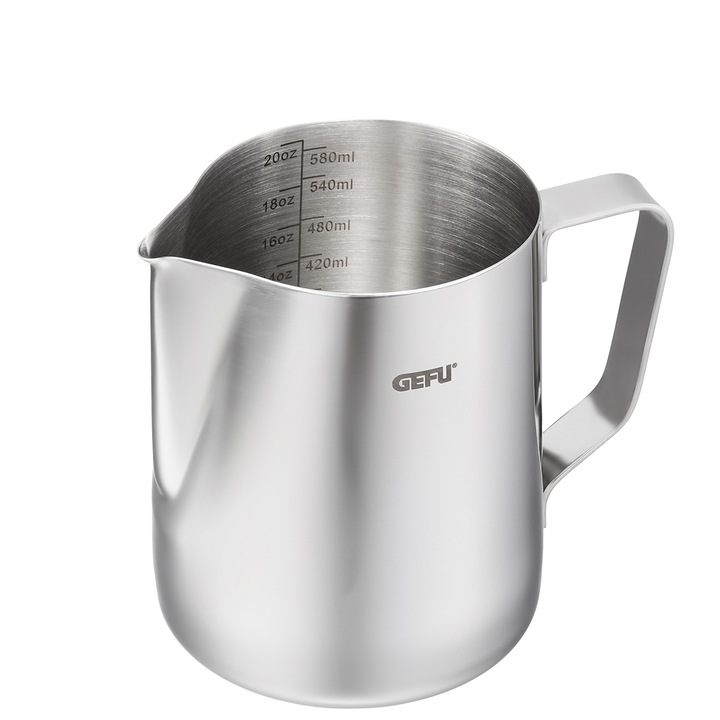 Recipient pentru spumarea laptelui Barista Gefu, inox, 600 ml