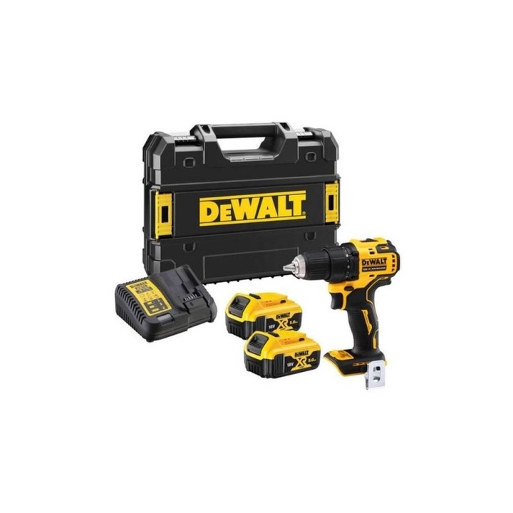 Машина за пробиване и завинтване, с батерии 5.0 Ah, 18 V, 1650 об/мин, DeWalt