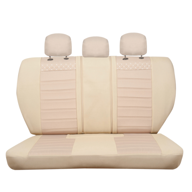 Set Huse Auto Premium, Eco piele si textil, 12 piese, Bej eMAG.ro