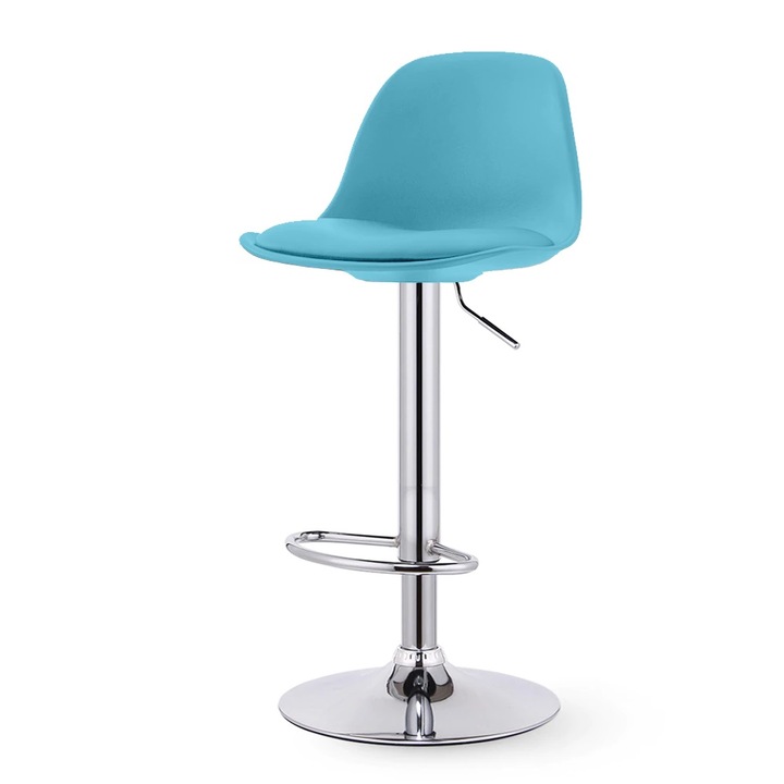 Бар стол Robest Bistro 4, Хромиран метал, Светлосин