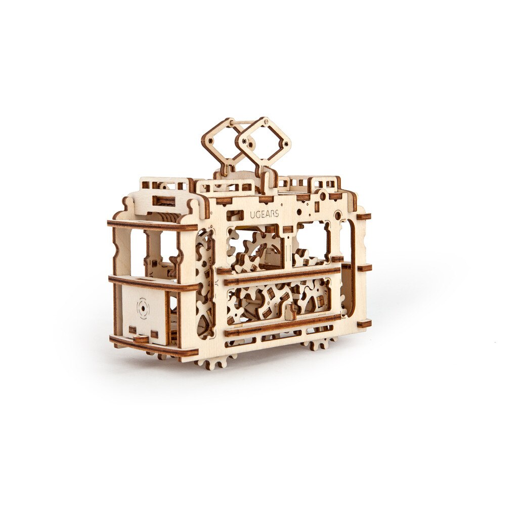 Puzzle mecanic 3D Tramvai cu sine UGEARS