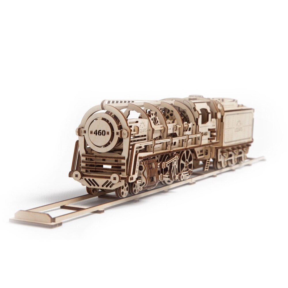 Puzzle mecanic 3D Locomotiva cu aburi UGEARS