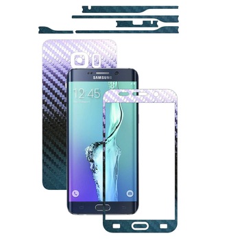 Samsung Galaxy S6 Edge+ Plus - Folie Full Body Carbon Skinz,Husa tip Skin Protectie Totala, (Folie Rama Ecran + Folie Carcasa si Laterale),Carbon Cameleon