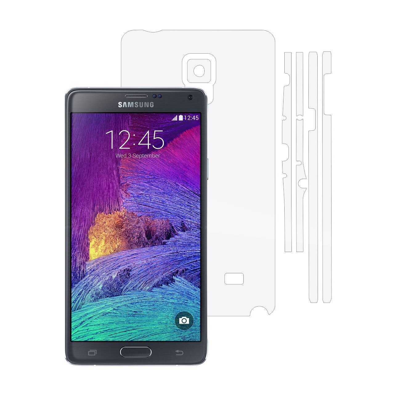 Folie Protectie Invisible Skinz Ultra-Clear AutoRegeneranta, Husa Transparenta de tip Skin Adeziv pentru Carcasa si Laterale, dedicata Samsung Galaxy Note 4