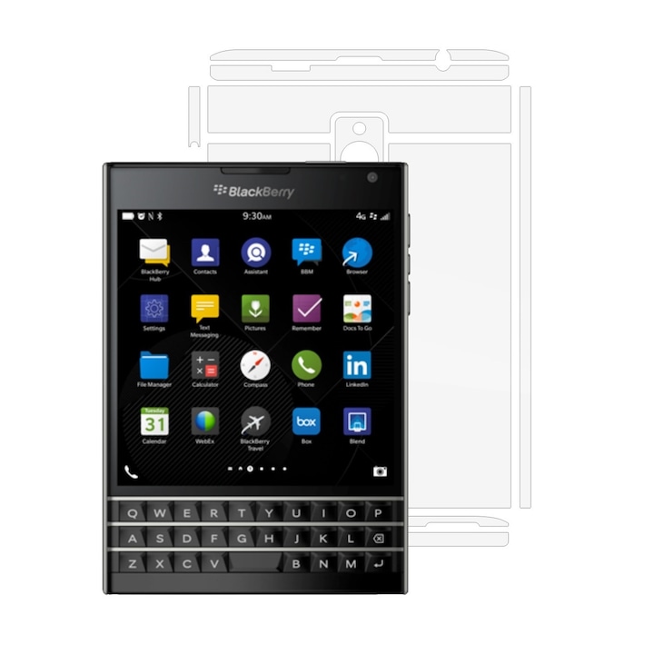 BlackBerry Passport - Folie Invisible Skinz Ultra-Clear HD,Protectie Carcasa si Laterale,husa transparenta tip skin