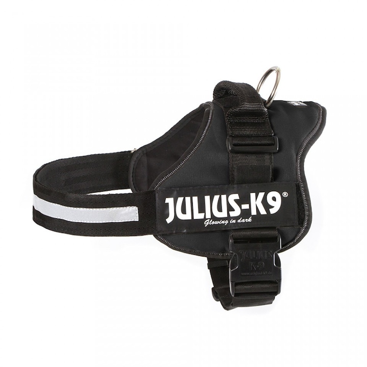 Нагръдник за кучета Power Julius K9, Големи породи, 40-80 кг, Черен