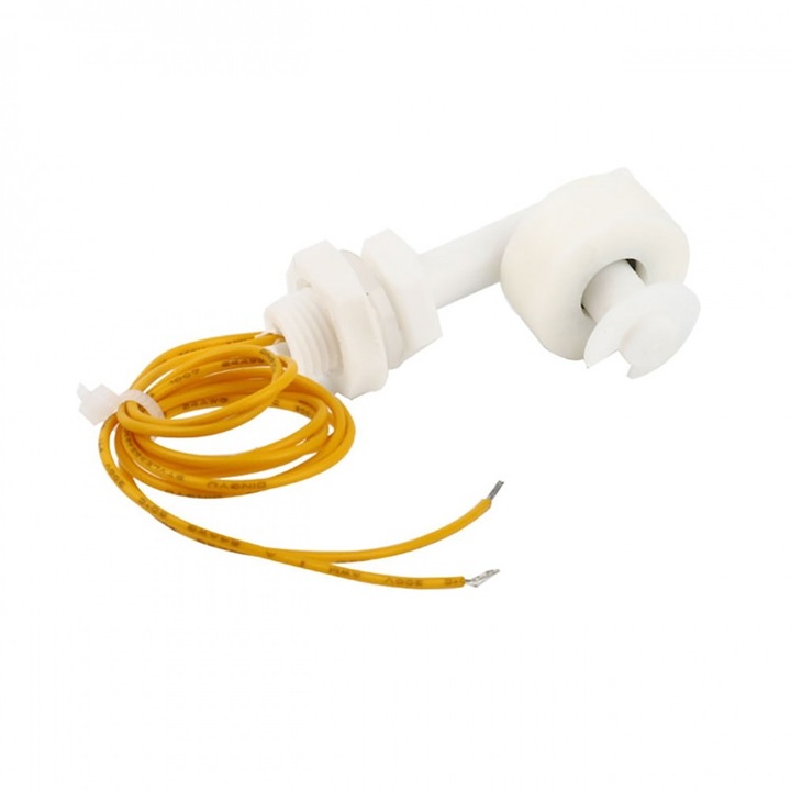 Senzor pentru nivelul apei, Plutitor, Inclinat lateral, 35 cm, Alb, Galben