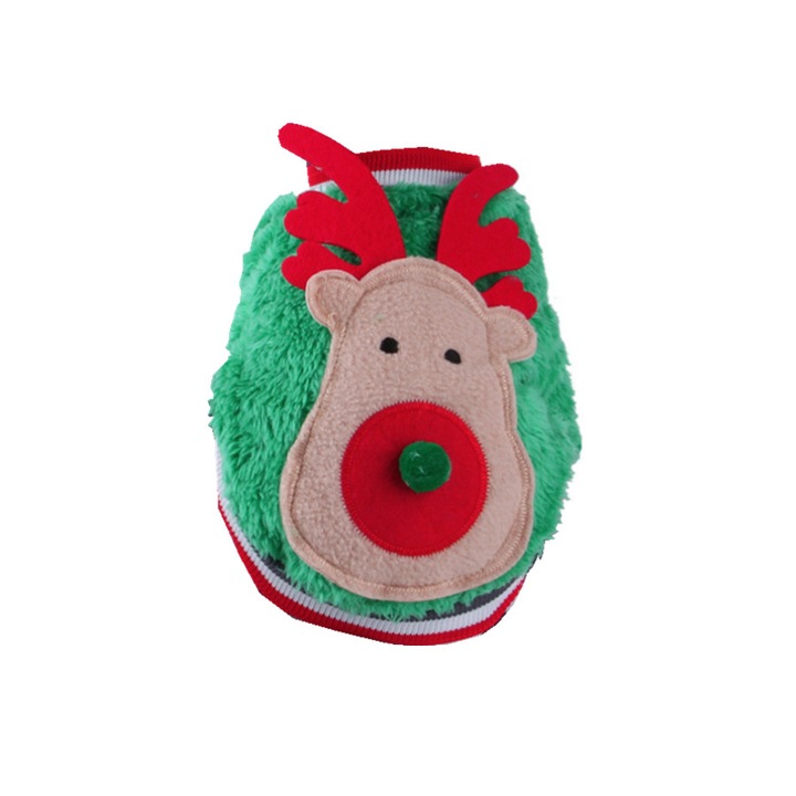 Bluza flausata de Craciun pentru caini, B37102verde, verde, 2XL INTL