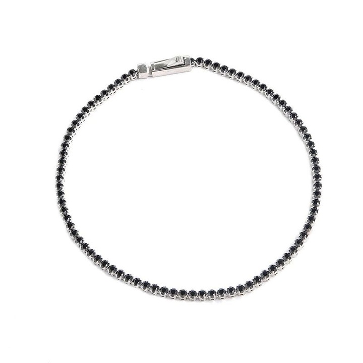 Bratara Tennis Aur Alb, Sandra Ferretti, 18K, Diamante Naturale Negre de 3.09 Carate, 7.0 g