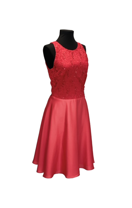 Елегантна дамска рокля Swing, червена, М