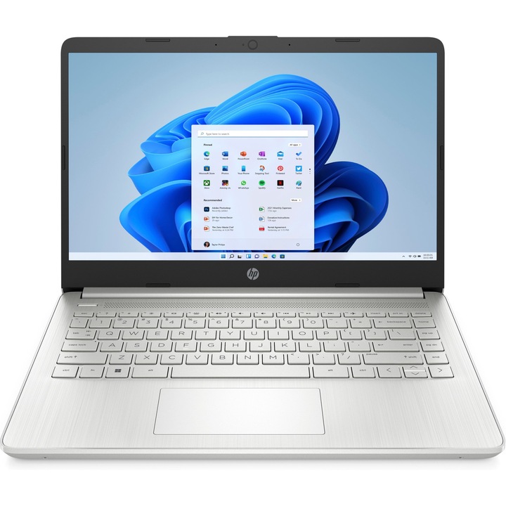 Laptop HP 14s-dq3331nw, 14 inch, Intel DualCore N4500, 8 GB RAM, 256 GB SSD, UHD Graphics, Windows 11 Home