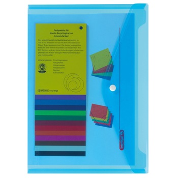 Mapa protectie Herlitz, A4, Cu capsa de inchidere, Albastru transparent Mapa protectie Herlitz, A4, Cu capsa de inchidere, Albastru transparent