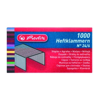 Agrafe capsator Herlitz, 24/6, 1000 buc/cutie Agrafe capsator Herlitz, 24/6, 1000 buc/cutie