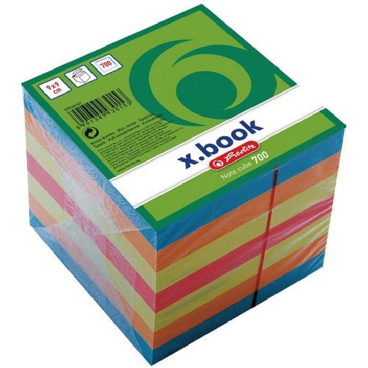 Куб листчета Herlitz, Цветни, 9x9x9 cм, 700 бр