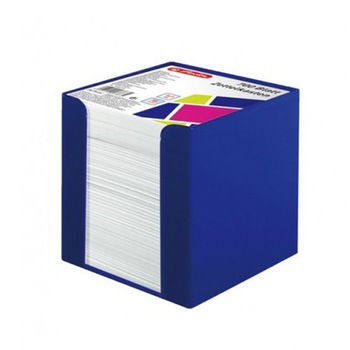 Bloc notite alb cu suport Herlitz, 9x9x9 cm, Albastru intens Bloc notite alb cu suport Herlitz, 9x9x9 cm, Albastru intens