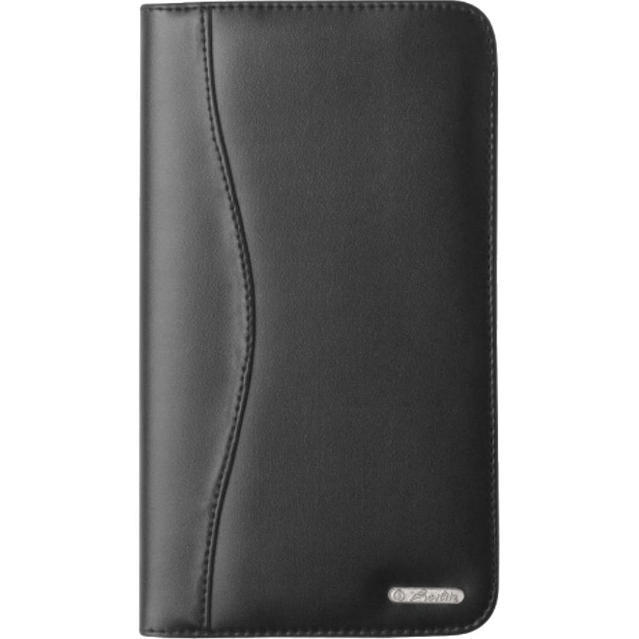 Port carti de vizita Herlitz, Imitatie piele, 96 pozitii, Negru