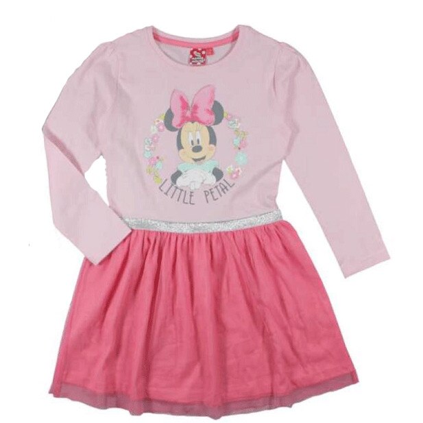 Rochie Minnie Mouse roz, maneca lunga, 9 ani