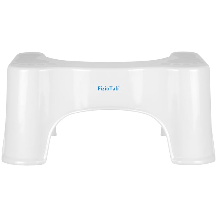 Taburet WC FizioTab® Clasic, Solutia Naturala Impotriva Constipatiei Si Hemoroizilor, Scaunel Inaltator WC Pentru Pozitia Corecta Pe Toaleta, Alb, Inaltime 21 cm